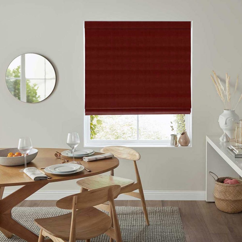 Angeles Crimson Roman Blind