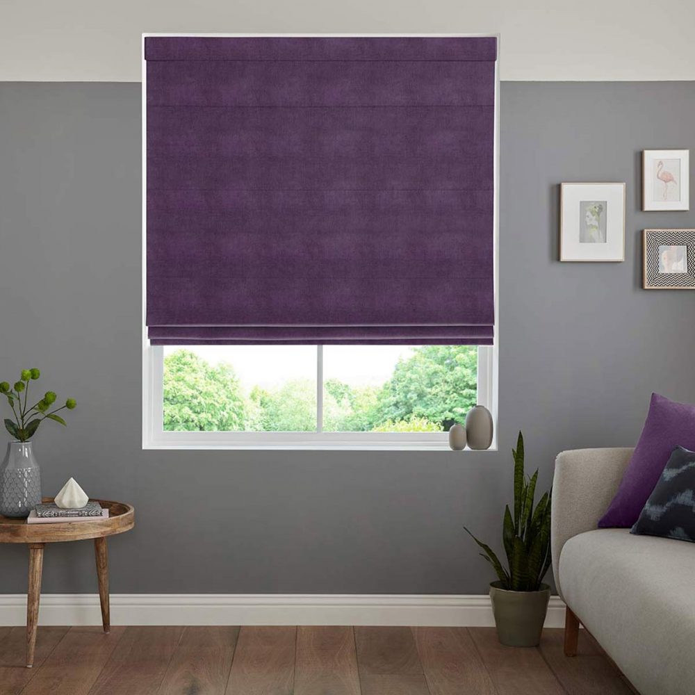 Angeles Aubergine Roman Blind