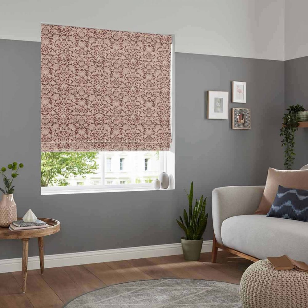 Highclere Claret Roman Blind