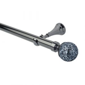 Neo Style 28mm Mosaic Ball Black Nickel Metal Eyelet Pole Set