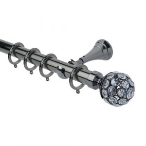 Neo Style 28mm Jewelled Ball Black Nickel Complete Metal Pole Set