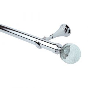 Neo Style 28mm Crackled Glass Chrome Metal Eyelet Pole Set