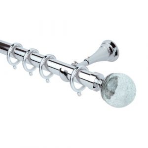 Neo Style 28mm Crackled Glass Chrome Complete Metal Pole Set