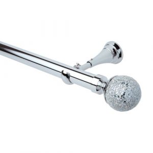 Neo Style 28mm Mosaic Ball Chrome Metal Eyelet Pole Set