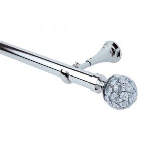 Neo Style 28mm Jewelled Ball Chrome Metal Eyelet Pole Set