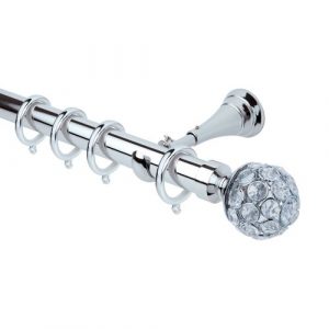 Neo Style 28mm Jewelled Ball Chrome Complete Metal Pole Set