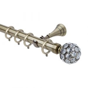 Neo Style 28mm Jewelled Ball Spun Brass Complete Metal Pole Set