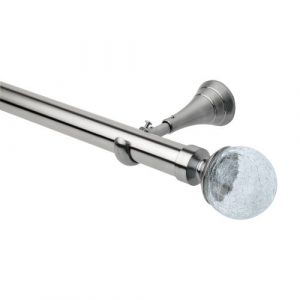 Neo Style 28mm Crackled Glass Stainless Steel Metal Eyelet Pole Set