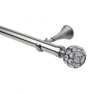 Neo Style 28mm Jewelled Ball Stainless Steel Metal Eyelet Pole Set