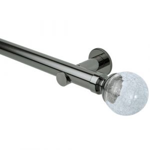 Neo Style 35mm Crackled Glass Black Nickel Metal Eyelet Pole Set