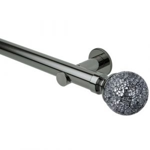 Neo Style 35mm Mosaic Ball Black Nickel Metal Eyelet Pole Set