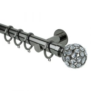 Neo Style 35mm Jewelled Ball Black Nickel Complete Metal Pole Set