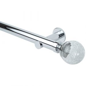 Neo Style 35mm Crackled Glass Chrome Metal Eyelet Pole Set