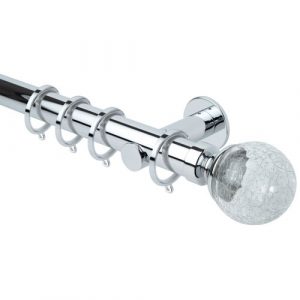 Neo Style 35mm Crackled Glass Chrome Complete Metal Pole Set