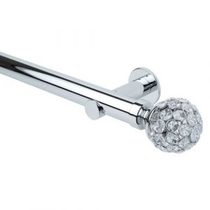 Neo Style 35mm Jewelled Ball Chrome Metal Eyelet Pole Set