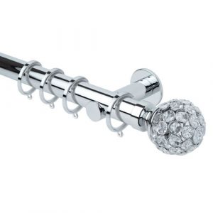 Neo Style 35mm Jewelled Ball Chrome Complete Metal Pole Set