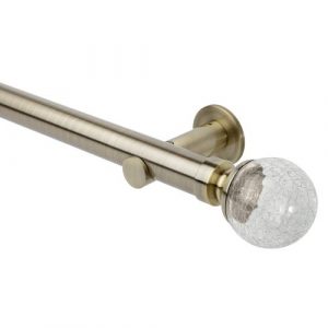 Neo Style 35mm Crackled Glass Spun Brass Metal Eyelet Pole Set