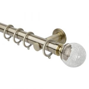 Neo Style 35mm Crackled Glass Spun Brass Complete Metal Pole Set