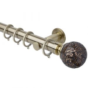 Neo Style 35mm Mosaic Ball Spun Brass Complete Metal Pole Set