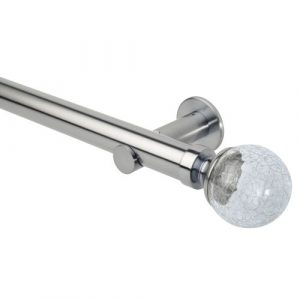 Neo Style 35mm Crackled Glass Stainless Steel Metal Eyelet Pole Set