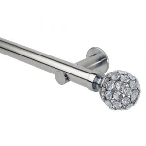 Neo Style 35mm Jewelled Ball Stainless Steel Metal Eyelet Pole