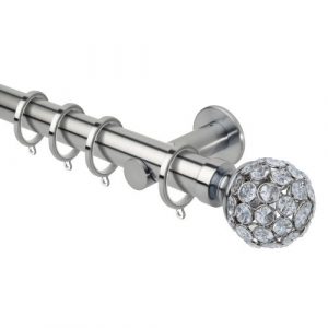 Neo Style 35mm Jewelled Ball Stainless Steel Complete Metal Pole Set