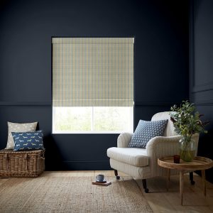 George Stripe Indigo Roman Blind