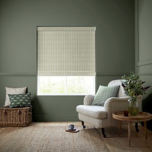 George Stripe Sage Roman Blind