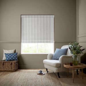 Oscar Stripe Indigo Roman Blind