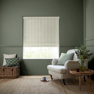 Oscar Stripe Sage Roman Blind