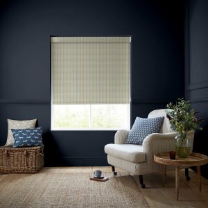 George Stripe Indigo Roller Blinds