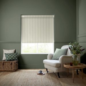 Oscar Stripe Sage Roller Blinds