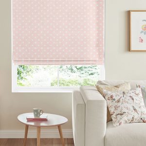 Button Spot Pink Roman Blind