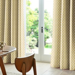 Button Spot Yellow Curtain