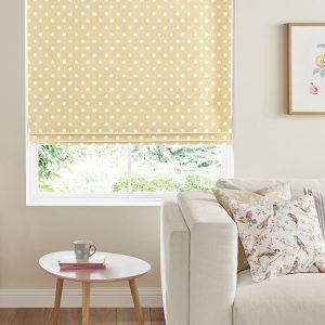 Button Spot Yellow Roman Blind