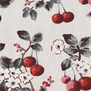 Cherry Sprig Red Curtain