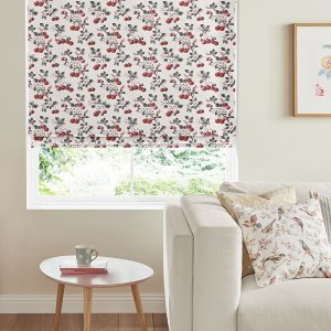 Cherry Sprig Red Roman Blind