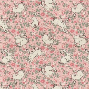 Jumping Bunnies Blush Curtain