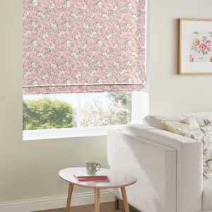 Jumping Bunnies Blush Roman Blind