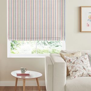 Mid Stripe Chalk Roman Blind