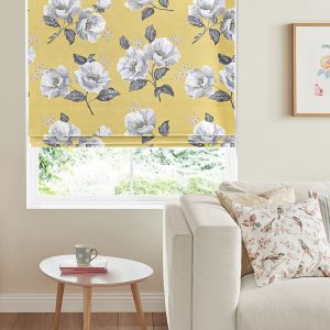 Wild Poppies Citrine Roman Blind