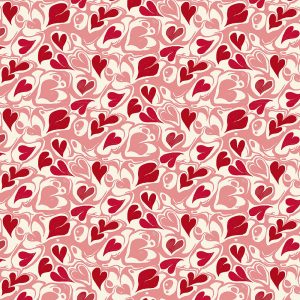 Marble Hearts Ditsy Red Curtain