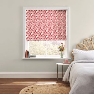 Marble Hearts Ditsy Red Roman Blind