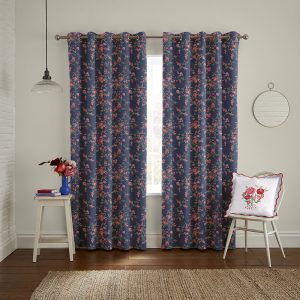 Millfield Blossom Navy Curtain