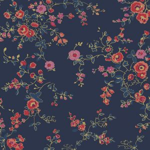 Millfield Blossom Navy Curtain