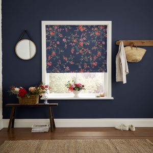 Millfield Blossom Navy Roman Blind