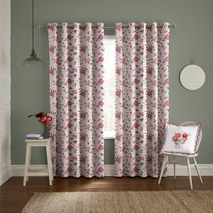 Tea Rose Pink Curtain