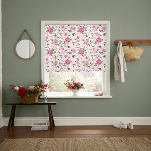 Tea Rose Pink Roman Blind