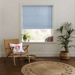 Rose Bud Blue Roman Blind