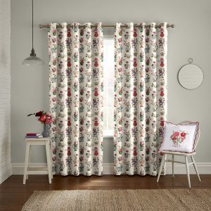 Cups and Vases Cream Curtain